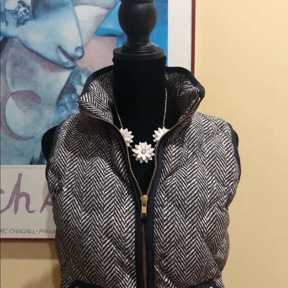 J. Crew Jackets & Blazers - J. Crew Herringbone Down Puffer Vest XXS - EUC
